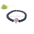 fashion handmade 18k skull charms agate stone beaded mens hand bracelets